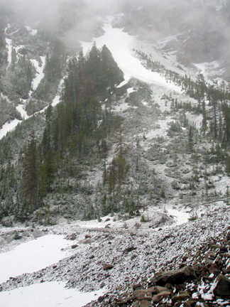Snow on route to Tetons